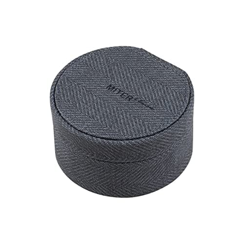 MITER Case for IEM Earphone Cable Jack Accessory Earbuds AK XB10, Handmade Italy Artificial PU Leather Hard Storage Cover (Black)