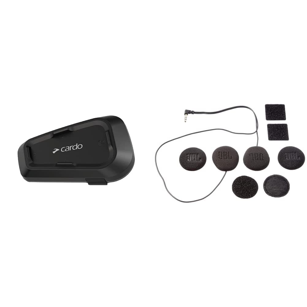 Spirit HD Motorcycle Bluetooth Communication Headset - Black, Single Pack & 45mm Audio Set, Works with Most Helmet Communicators (Single Pack)