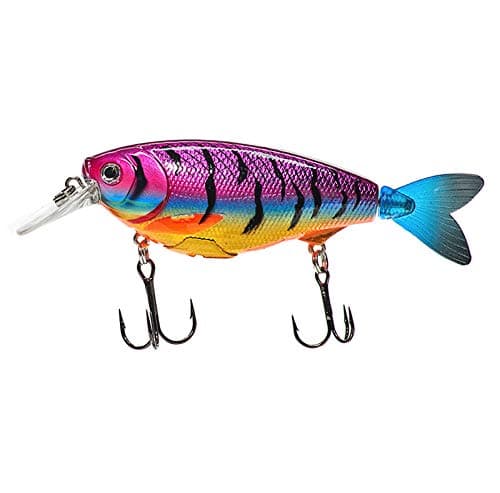 WildJax, Lipped, 3.88" Suspended/Slow Sinking, Auto Variable Sequenced Swim Action, Live Bait Replacement, Subtle Rhythmic Clicking Harmonic and Vibration, Battery Powered, PurpleTiger