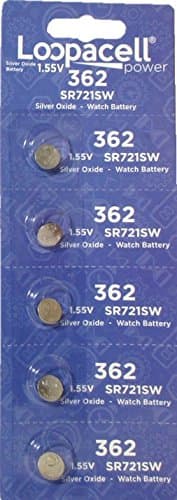 362-361 1.55v 362/361 Battery (SR721SW) Pack of 5 Batteries