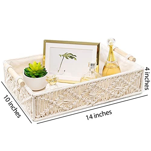 Macrame Storage Basket Tray