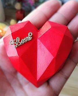 Clazkit 8-Cavity Pinata Diamond Heart Silicone Mould for Cake, Soap, Ice Lattice Tray, Chocolate, Candle - YH822, Color May Vary, Medium, 10L x 10W x 10H mm