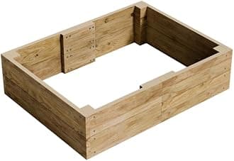 Conka Garden - Wooden Raised Bed Kit - Large Garden Planters for Vegetables, Herbs, Flowers – Start Growing Plants Earlier & Better - Durable & Resistant FSC Treated Timber 30cm H, 90cm x 120cm