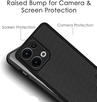 Silicone Back Cover Case Compatible for Oppo Reno13 Pro (Textured Grip Design | Camera Protetion | Slim and Light Weight | Soft Touch and Feel | Black)