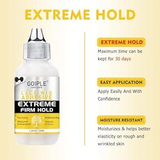 Goiple Wig Accessory Essentials Kit Lace Front Wig Glue & Remover, Wig Caps, Elastic Band, Hair Wax Stick, Edge Control, Edge Brush, Hair Shear Dermaplanning Razor Tool and Edge Scarf - 28PCS