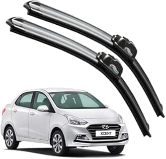 CARNYX Frameless Windshield Wiper Blades, Front Car Wipers Set of 2, Noise-Free, Durable Performance Compatible with (Hyundai Xcent (2014-2019) (D-22,P-16))
