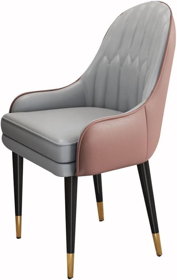 Modern Simplicity Micro Fiber Leather Kitchen Dining Chairs for Bedroom Marriage Room Balcony Sofa Dressing Table Makeup Chair Black and Green Size K,Bean Powder+light Grey-Size