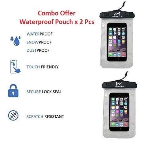 Waterproof Mobile Pouch (Combo) for Apple & Android Smartphones Upto 6.5 inch (Multi Color) (Transparent, 2)