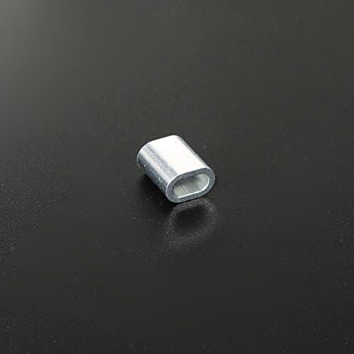 Single Oval Aluminum Crimping Loop Sleeve for 1/16" Diameter Wire Rope and Cable 100 Pack