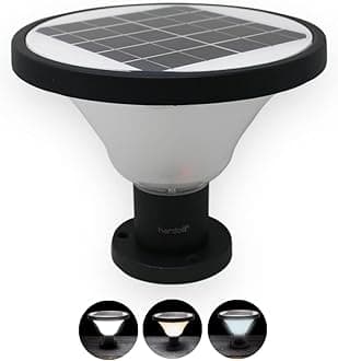 Hardoll 15W Solar Pillar Lights for Outdoor Home Garden Waterproof Wall Gate Post Lamp(Round Shape-Pack of 1)(Aluminium)