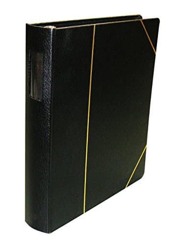 Corpkit 3-Ring (1 1/4") VP Binder - Heavy Duty, Imitation Leather Minute Book, Optional Gold Stamping with Corporate or Company Records (Black)