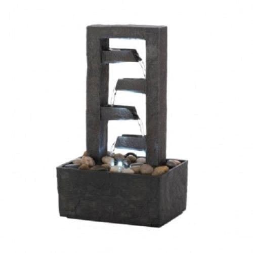 Kleanco Home It - Zen fountain Feng Shui peace LED light ever flowing indoor table top desk water fountain