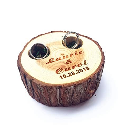 rainluckyrain Wedding Ring Box Set, Mr & Mrs Wedding Ring Box, Black and White Groom and Bride Ring Box