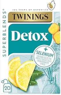 Twinings Superblends Detox - Lemon, Ginger & Burdock Root Herbal Tea Infusion with Fennel & Selenium, 80 x Biodegradable Tea Bags