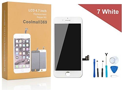iPhone 7 Screen Replacement For Lcd Touch Screen Digitizer Frame Assembly Set with 3D Touch Coolmall369 Free Tool Set Included (White)