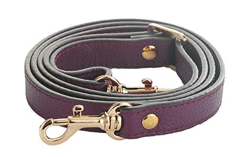 SeptCity Top Quality Grain Leather Adjustable Shoulder Straps -1.8 CM Width(20 Color)(Purple)