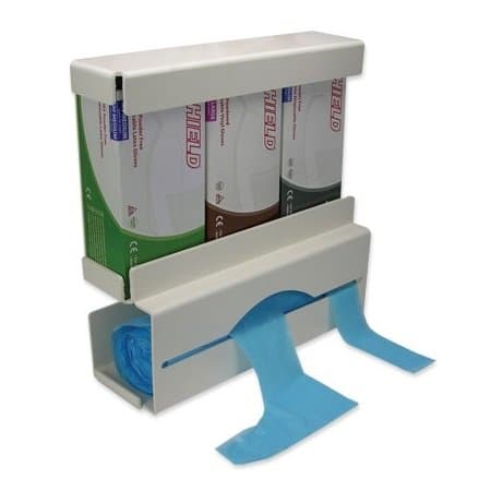 Duo Glove and Apron Dispenser White Plastic