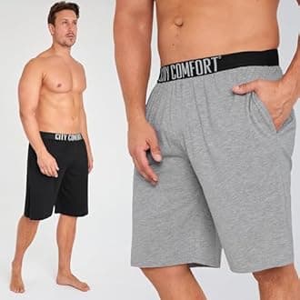 CityComfort Men's Pyjama Shorts Mens Pyjama Shorts