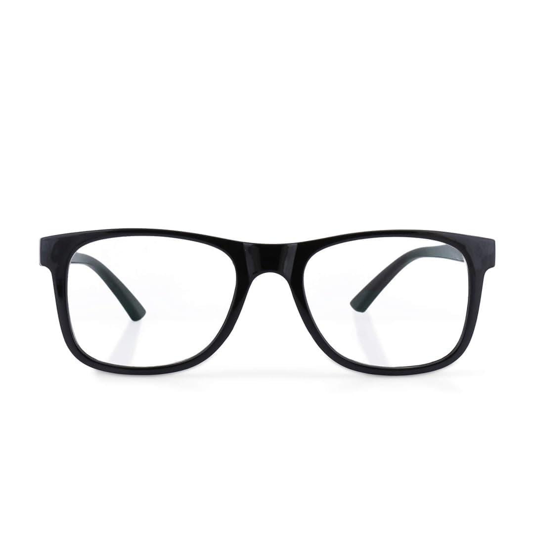 Intellilens | Zero Power Blue Cut Computer Glasses | Anti Glare, Lightweight & Blocks Harmful Rays | UV Protection Specs | For Men & Women | Black | Navigator| Medium