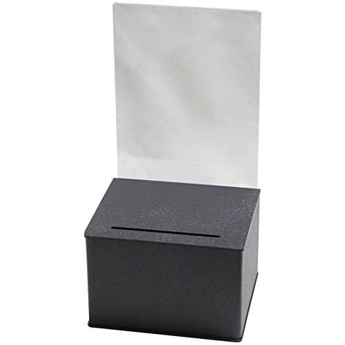 Durable Plastic Ballot Box (Black) | for Every Occasion | Tips, Donations, Surveys and Much More! | Great for Businesses and Schools to use | (Large 1 Pack)