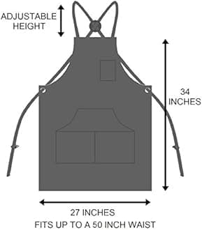 Hudson Durable Goods - Professional Grade Chef Apron for Kitchen, BBQ, and Grill