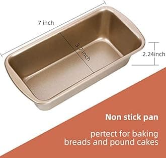 Non-Stick Loaf Pan Set, 4 Pieces Toast Baking Mold, Rectangle Baking Tray for Oven Baking (7.2 x 3.7 Inches)