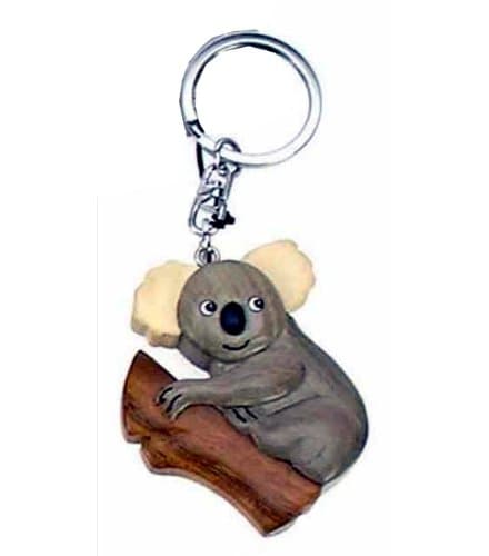 Koala Bear Key Fob Wood