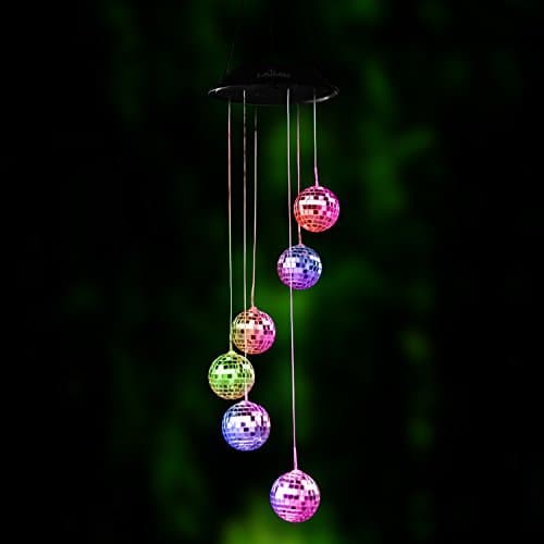 Lainin Color Changing Solar Wind Chime Hanging Night Light Mobile for Home Outdoor Yard Garden Décor 43224-3537
