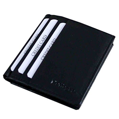 Men’s Slim Small RFID Blocking Card Holder Wallet by Rallegra Hand Stitched from Soft Nappa Leather in a Smart Gift Box for up to Twelve Cards and with Two Note Compartments for Slim Fit