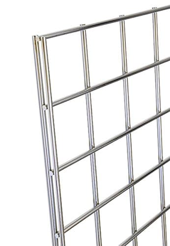 KC Store Fixtures A04209 Gridwall Panel, 2' W x 4' H, Chrome (Pack of 4)