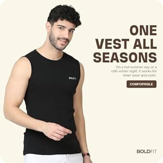 Boldfit Vest for Men Sleeveless Multipurpose Gym Tank for Men for use in Gym Running Outdoor Baniyan for Men Sleeveless Undershirts Gym Vest for Men Gym Tank for Men Quick Drying Breathable Men Vest