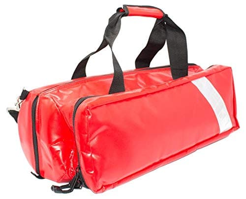 Paramedic Oxygen Barrel Bag Wipe Down Red | for First Aid/First Responders/Emergency Use | Medical Cylinder Canister Storage Bag (Empty) | Extra Storage Pouches