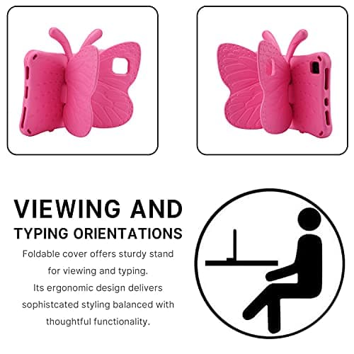 iPad Pro 11 Case with Stand, Light, EVA Full Body Drop Protection, Rugged, Shockproof, for Kids (Rose)