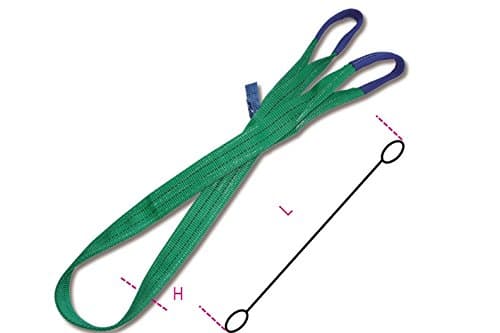 Beta 8153 T2 - L3 Lifting Web Sling, Two Layers with Reinforced Eyes High-Tenacity, Polyester Belt, 3 m Length, 0.06 m Width, Green 2T