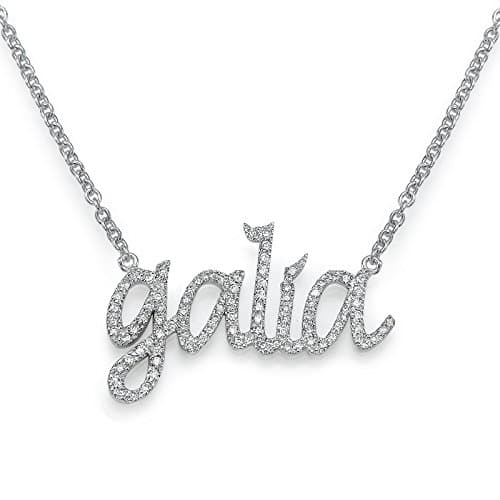 14k Gold Name Necklace with Diamonds, Custom-Made