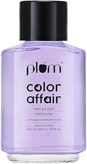 Plum Color Affair Acetone-Free Nail Polish Remover | Nourishing Formula with Sweet Almond & Argan Oil | Vitamin E-Infused | 100% Vegan & Cruelty-Free | Easy & Gentle Removal | 30ml