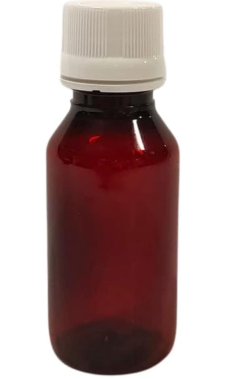 60ML AMBER PLASTIC BOTTLE WITH DROPER & SEALD CAP. (Pack of-18 BOTTLE SET)