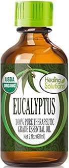 Healing Solutions Organic Eucalyptus Essential Oil 60ml/2oz – Pure Eucalyptus Aromatherapy Diffuser Oil