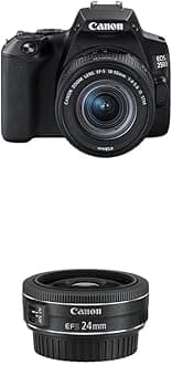 EOS 250D + EF-S 18-55mm f/4-5.6 IS STM Lens - Black With EF-S 24mm f/2.8 STM Lens - Black