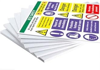 GHS CLP Sign Sign PVC Waterproof Metallic Matte Finishing Safety Signature Board with Strong Double Sided Tape for Walls Removable 5 Piece Combo Set Sign Board Offer (Factory Sign)