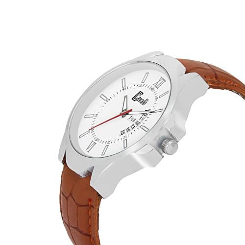 Cavalli Analog Men's Watch (White Dial Brown Colored Strap)