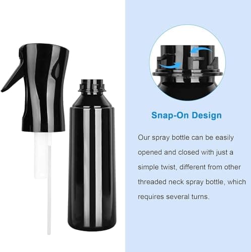 JAMUNESH ENTERPRISE Continuous Mist Spray Bottle 350ml Empty Ultra Fine Plastic Water Mist Sprayer – For Hairstyling, Cleaning, Salons, Plants, Essential Oil Scents & More - Black