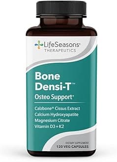 LifeSeasons Bone Densi-T - Osteo & Calcium Support - Bone Mineral Density, Pliability & Healing - Skeletal Strength & Tissue Production - Calcium, Magnesium & Vitamin D - 120 Capsules