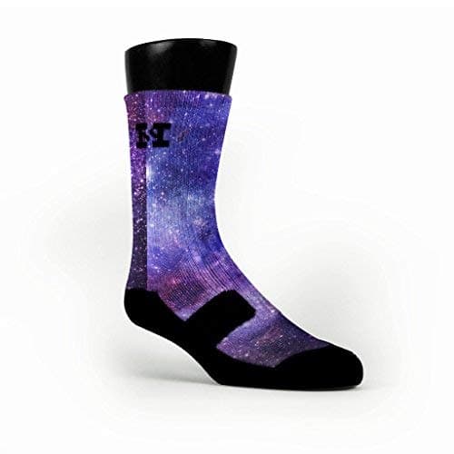 HoopSwagg Brand Athletic Socks Deep Space, Multicolor, X-Large