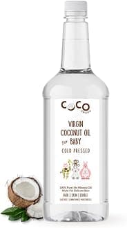 Coco Crush Virgin Coconut Oil For Baby Hair & Skin Massage | Cold Pressed & 100% Natural | Prevents Diaper Rash, Certified Organic (50Ml)