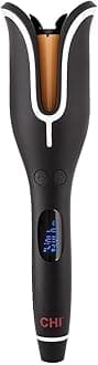 CHI Spin N Curl, Curling Iron For Healthy & Shiny Effortless Curls & Waves, Provides Preset Temperature Settings For Each Hair Texture, Onyx Black