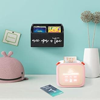 Yoto Kartenhalter, Holz-Yoto-Kartenetui, Yoto Karten-Aufbewahrungsbox mit zwei Fächern, Karten-Aufbewahrungsbox, entworfen für Yoto Mini-Audiokarten für Jungen und Mädchen (schwarz)