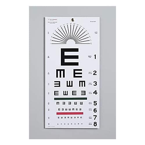 DukalTEC 3051 Tech-Med Illiterate Eye Test Chart, 20 ft, Non-Reflective Matte Finish, 22" x 11"