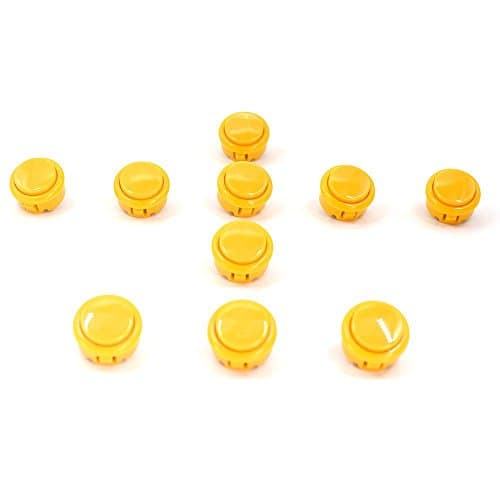 Winit 10 Pcs 30mm Push Buttons Sanwa for OBSF-30,OBSC-30,OBSN-30 Arcade DIY Kits Parts Mame Jamma Yellow