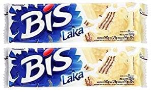 Lacta - Bis - White Chocolate Wafer - 4.44 Oz (PACK OF 2) | Wafer Recheado sabor Chocolate Branco - 126g